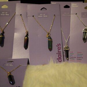 Bulk Lot - Claire's 4 Metallic Crystal & 2 Mood Crystal Necklaces